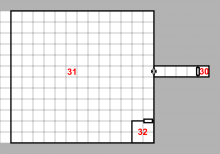 Devil's Lair Map - Upper Level - with grid & labels