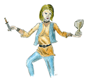 Morgaine's World Three time Knife Throwing Grand Champion, Sofiya Proskovya 